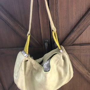 Green leather mini bag